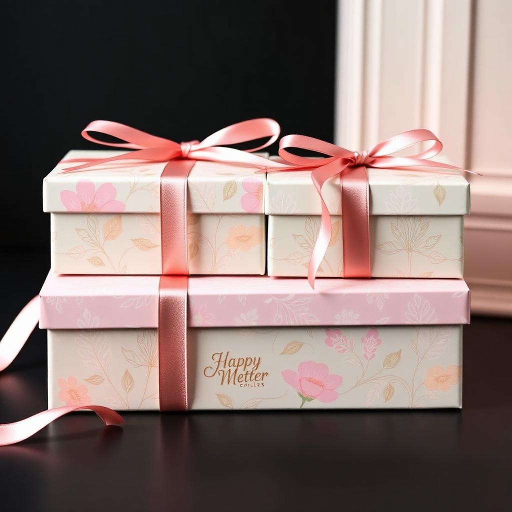 Printed Gift Boxes with Ribbon