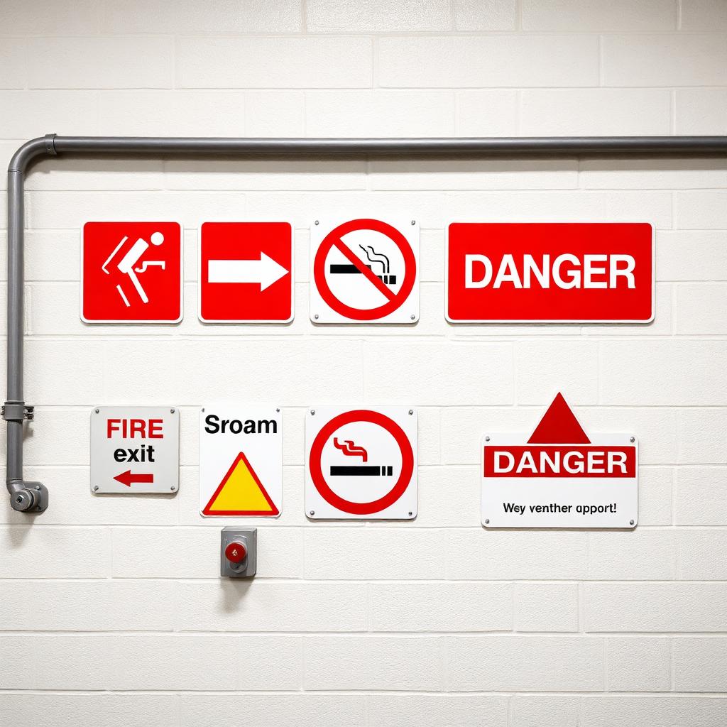 Industrial Safety Signs (Set of 10)
